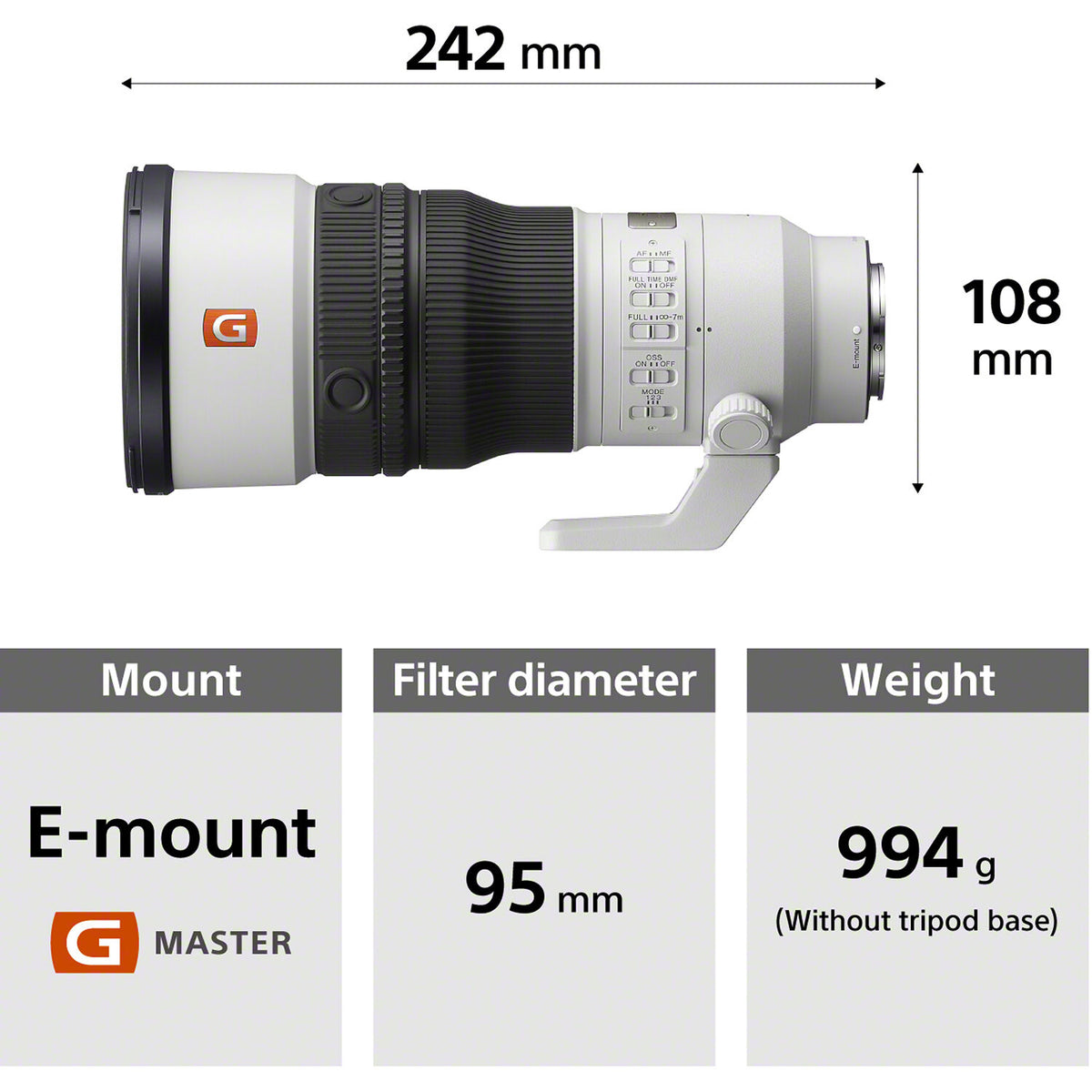 Sony FE 400mm f/4.5 prime telephoto lens for wildlife photography
