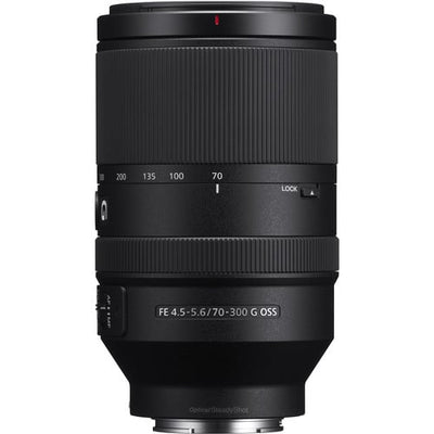 Sony FE 70-300mm f/4.5-5.6 G OSS Lens – lightweight telephoto zoom with G-series optics and Optical SteadyShot, ideal for wildlife, sports, and distant subjects.