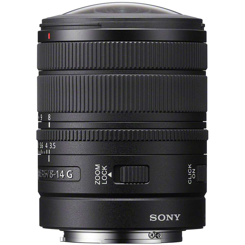 Sony FE 8-14mm f/3.5 Fisheye G Lens with focus, zoom and aperture rings
