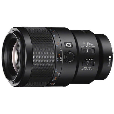 Sony FE 90mm f/2.8 Macro G OSS Lens – precision macro lens with 1:1 magnification, built-in Optical SteadyShot, and outstanding sharpness for close-up and portrait work.
