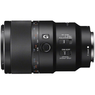 Sony FE 90mm f/2.8 Macro G OSS Lens – precision macro lens with 1:1 magnification, built-in Optical SteadyShot, and outstanding sharpness for close-up and portrait work.