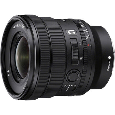 Sony FE PZ 16-35mm f/4 G Lens – compact full-frame power zoom with constant f/4 aperture, advanced optics, and smooth control for video and stills.