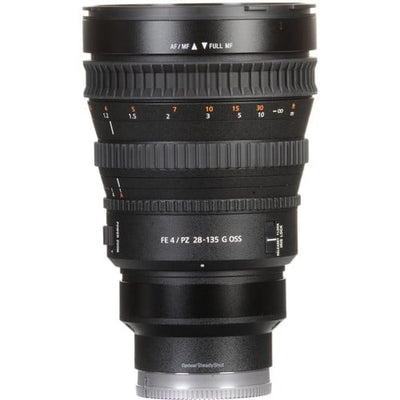 Sony FE PZ 28-135mm f/4 G OSS Lens – professional full-frame power zoom with constant f/4 aperture, G-series optics, Optical SteadyShot, and smooth focus for video and photography.
