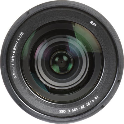 Sony FE PZ 28-135mm f/4 G OSS Lens – professional full-frame power zoom with constant f/4 aperture, G-series optics, Optical SteadyShot, and smooth focus for video and photography.