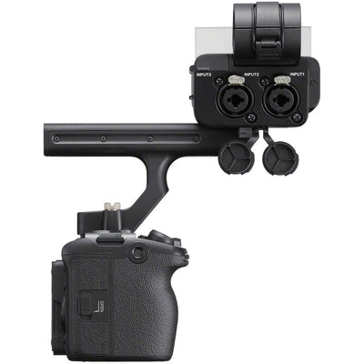 Sony FX30 Cinema Camera with Handle – compact Super 35 cinema camera featuring 4K recording, advanced autofocus, and detachable top handle for pro video production.