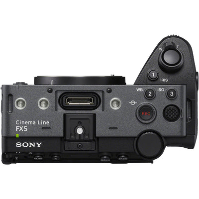 Sony FX 5 cinema camera with 5K Open Gate recording display
