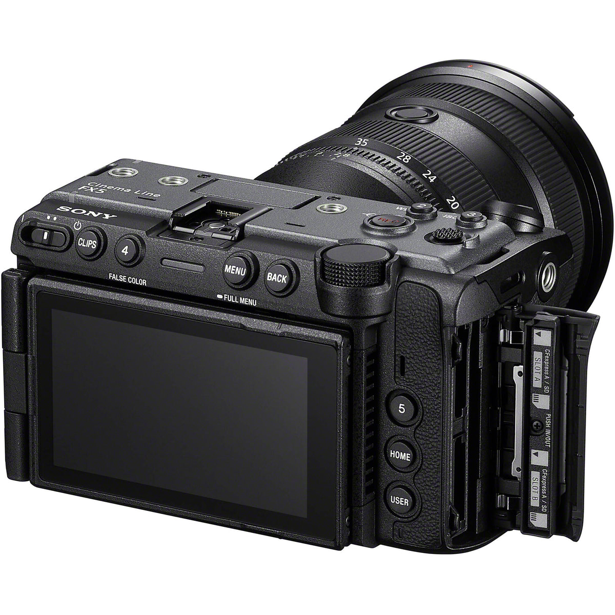 Sony FX 5 cinema camera with 5K Open Gate recording display

