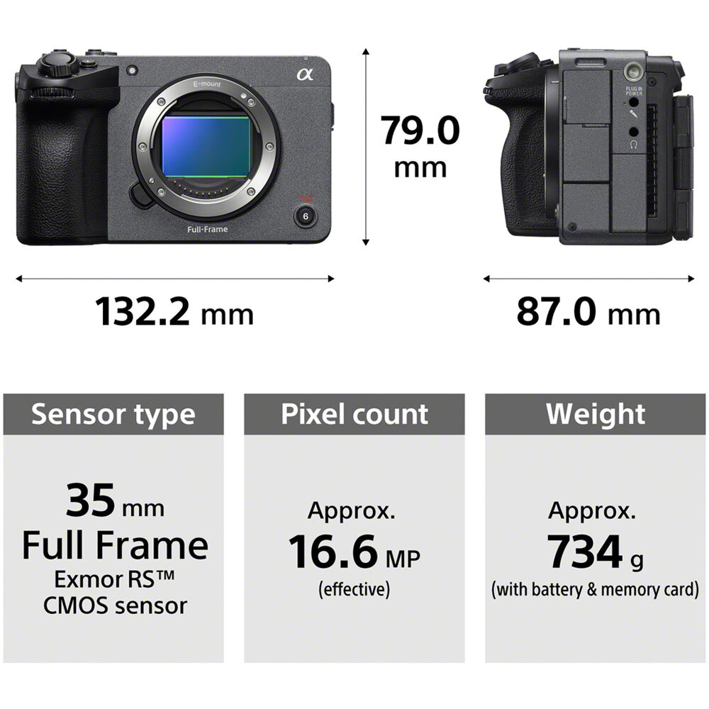 Sony FX 5 cinema camera with 5K Open Gate recording display
