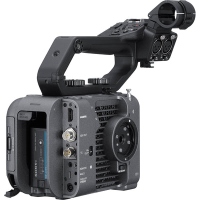 Sony FX6 full-frame cinema camera, 10.2MP sensor, 4K 120fps, 16-bit RAW output, modular design for professional filmmaking.