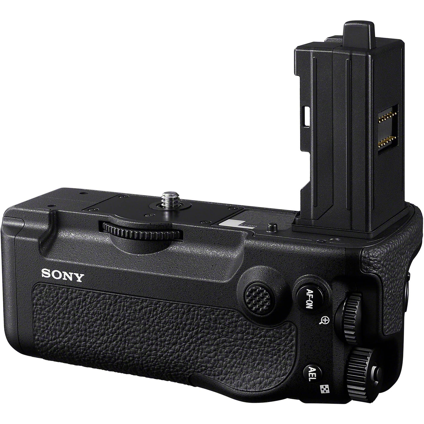 Sony VG-C6 grip on α7R VI with dual battery support and vertical controls.