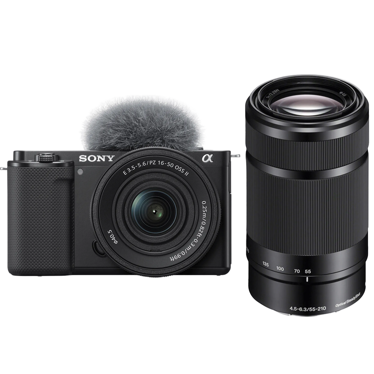 Sony ZV-E10 Mirrorless Camera with 16-50mm II and a 55-210mm Lens