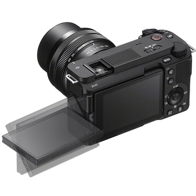 Sony ZV-E1 mirrorless digital camera with 12.1MP full-frame Exmor R CMOS sensor, E-mount, 5-axis sensor-shift image stabilization, UHD 4K 120p and Full HD 240p video recording, ISO 80-102400 extended to 409600, 3-inch fully articulating touchscreen, internal 10-bit 4:2:2 recording, and AI-assisted autofocus.