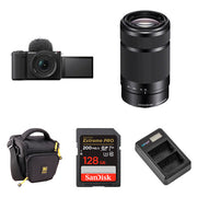 Sony ZV-E10 Mirrorless Camera Kit with 16-50mm and 55-210mm lenses, ideal for vlogging and hybrid content creation.