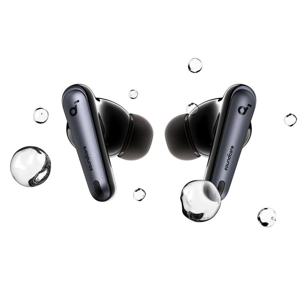 Black Soundcore Liberty 4 Pro earbuds with 360° Spatial Audio
