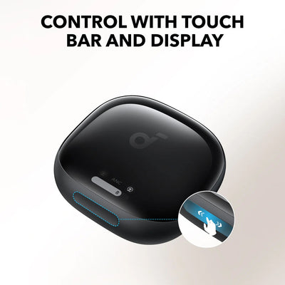 Black Soundcore Liberty 4 Pro earbuds with 360° Spatial Audio
