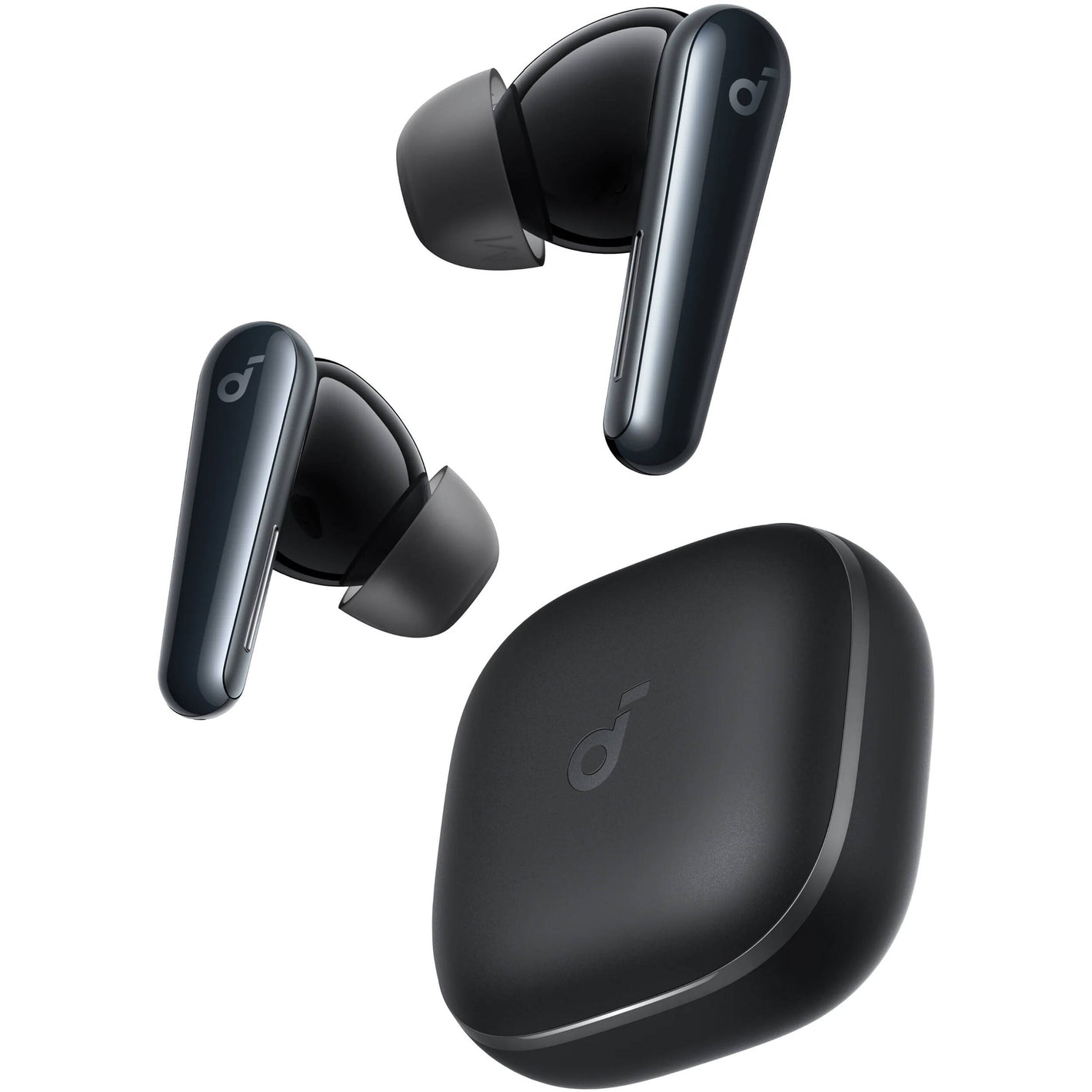 Soundcore Liberty 5 Noise-Cancelling Earbuds in black with charging case
