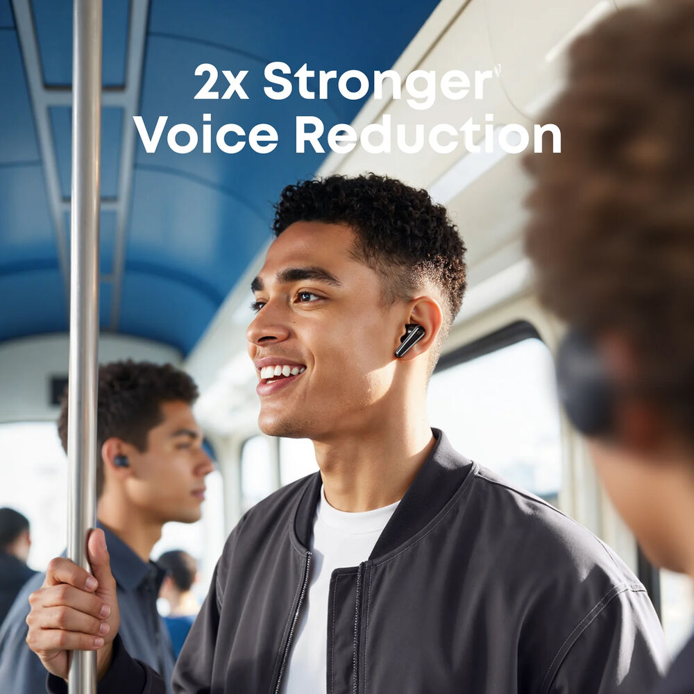 Soundcore Liberty 5 Noise-Cancelling Earbuds in black with charging case
