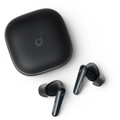 Soundcore Liberty 5 Noise-Cancelling Earbuds in black with charging case
