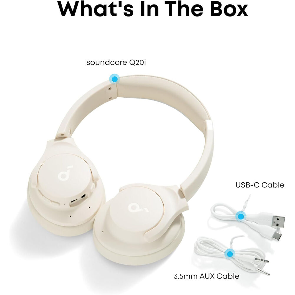 Soundcore Q20i ANC over-ear Bluetooth headphones with memory foam
