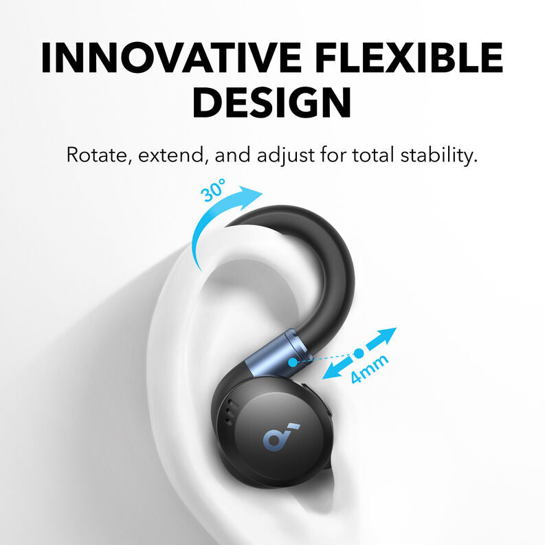 Soundcore Sport X20 earbuds with adaptive noise-cancelling and BassUp technology for fitness and workouts
