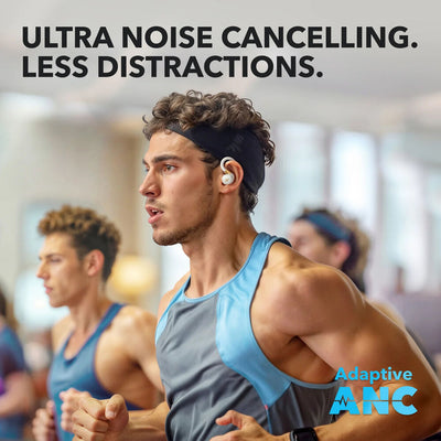 Soundcore Sport X20 earbuds with adaptive noise-cancelling and BassUp technology for fitness and workouts
