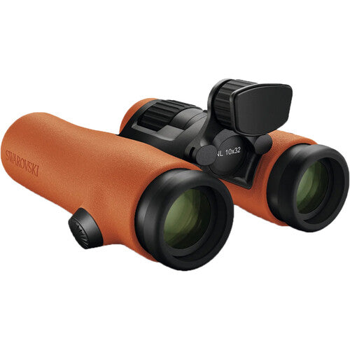 Swarovski 10x32 NL Pure Binoculars in Burnt Orange sports an ultra-wide field of view and comfortable exit pup all in a compact magnesium housing.