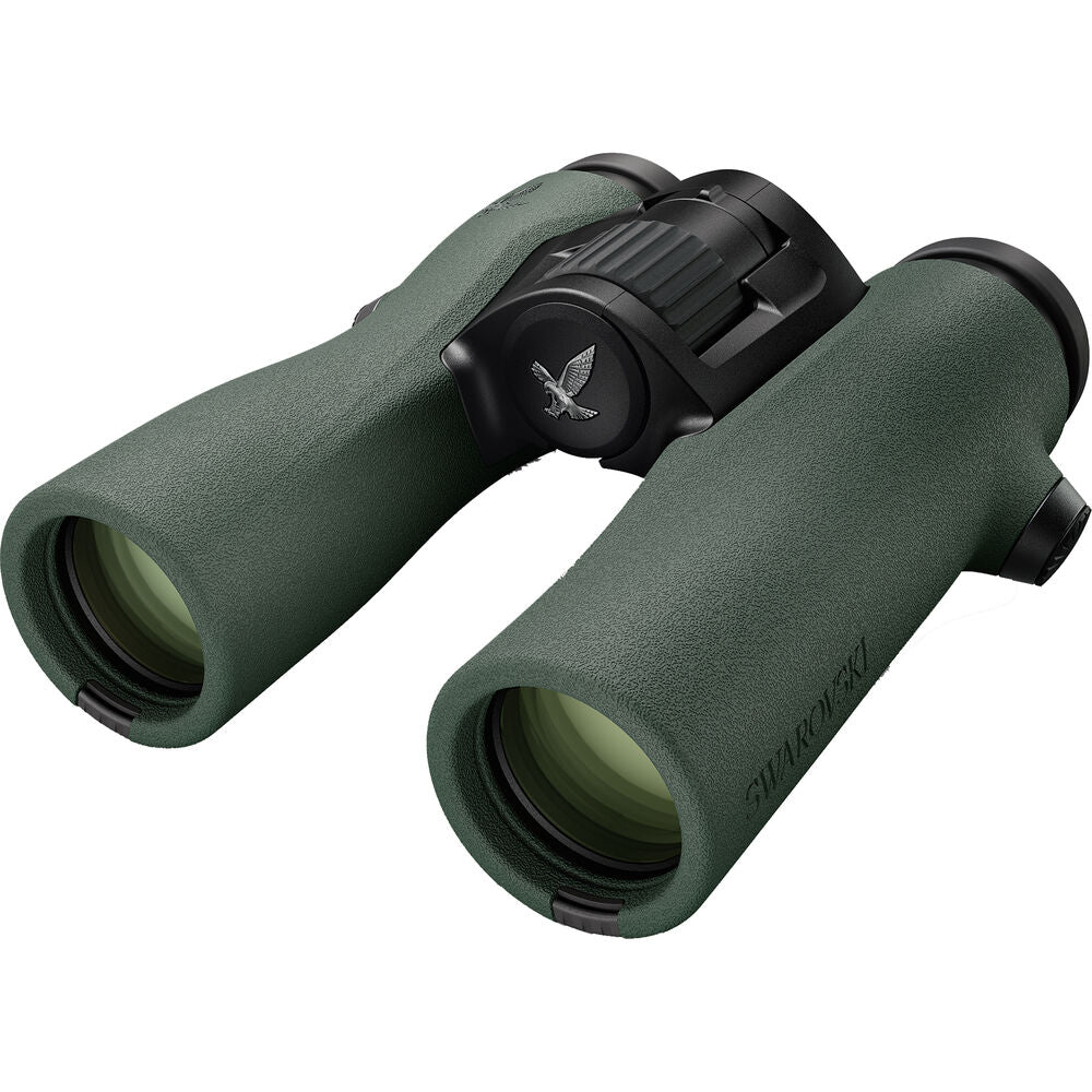 Swarovski 10x32 NL Pure Binoculars in Green. Sporting an ultra-wide field of view and long eye relief all in a compact magnesium housing.