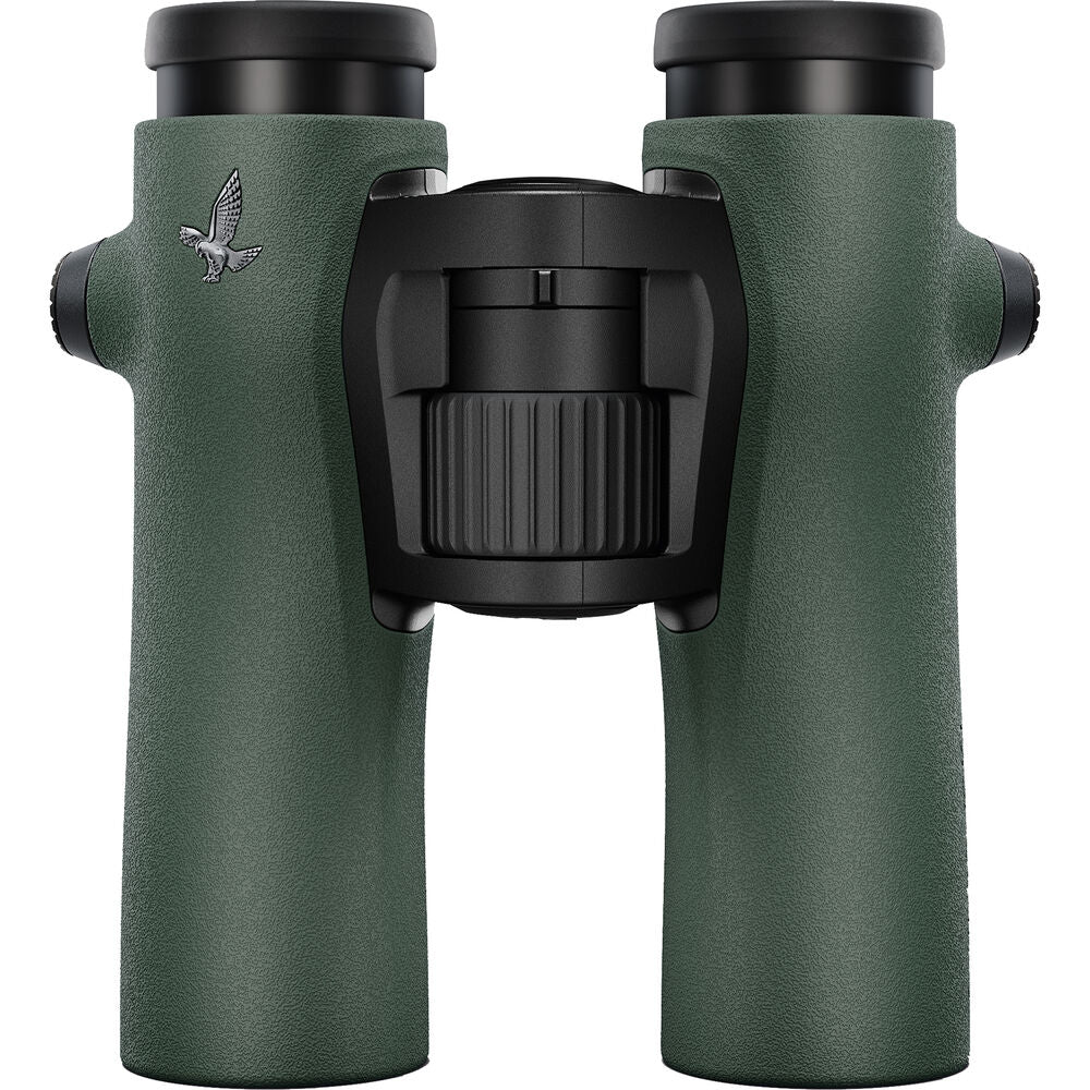 Swarovski 10x32 NL Pure Binoculars in Green. Sporting an ultra-wide field of view and long eye relief all in a compact magnesium housing.