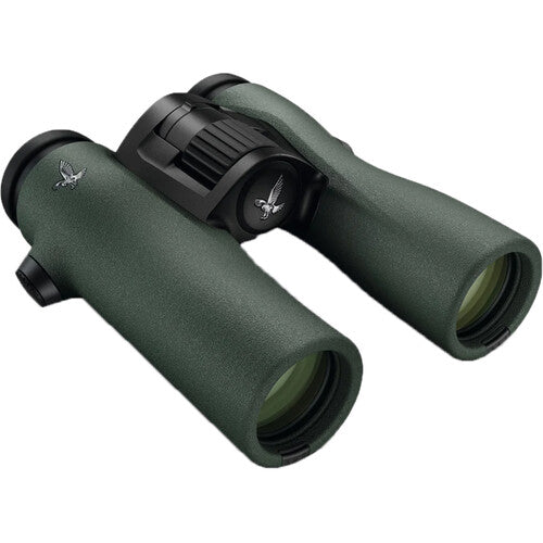 Swarovski 10x32 NL Pure Binoculars in Green. Sporting an ultra-wide field of view and long eye relief all in a compact magnesium housing.