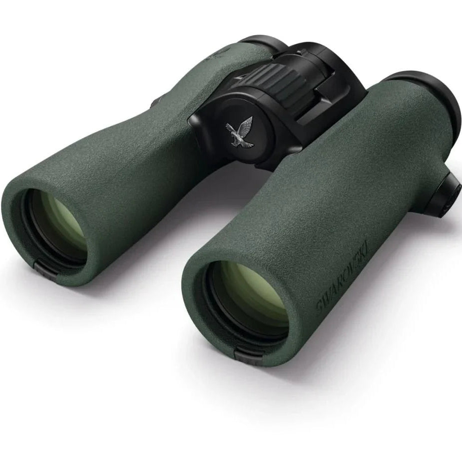 Swarovski 8x32 NL Pure Binoculars in Green sports an ultra-wide field of view and long eye relief all in a compact magnesium housing.