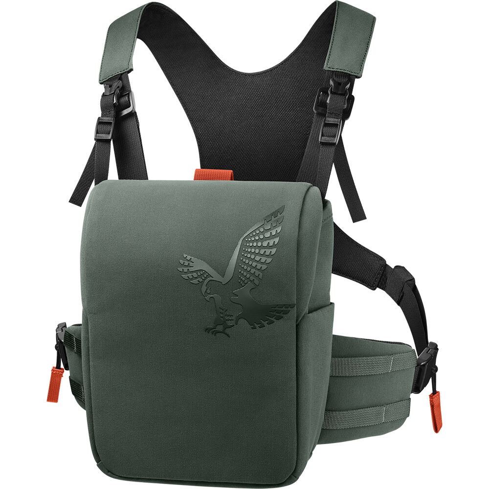 The BH Bino Harness is a compact, comfortable, and secure solution for carrying binoculars during wildlife observation and hunting.