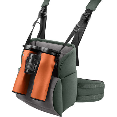 The BH Bino Harness is a compact, comfortable, and secure solution for carrying binoculars during wildlife observation and hunting.