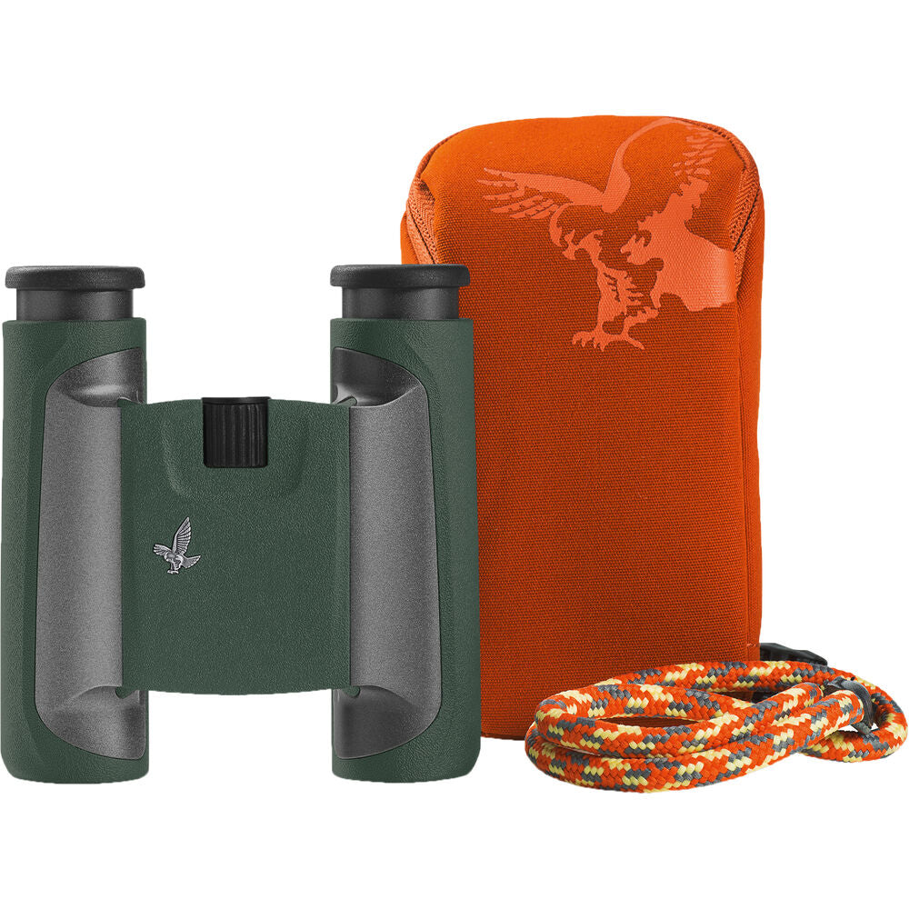 The green Swarovski CL 8x25 Pocket Binoculars with Mountain Accessory Pack offers unique optical quality of the highest order in the compact range.