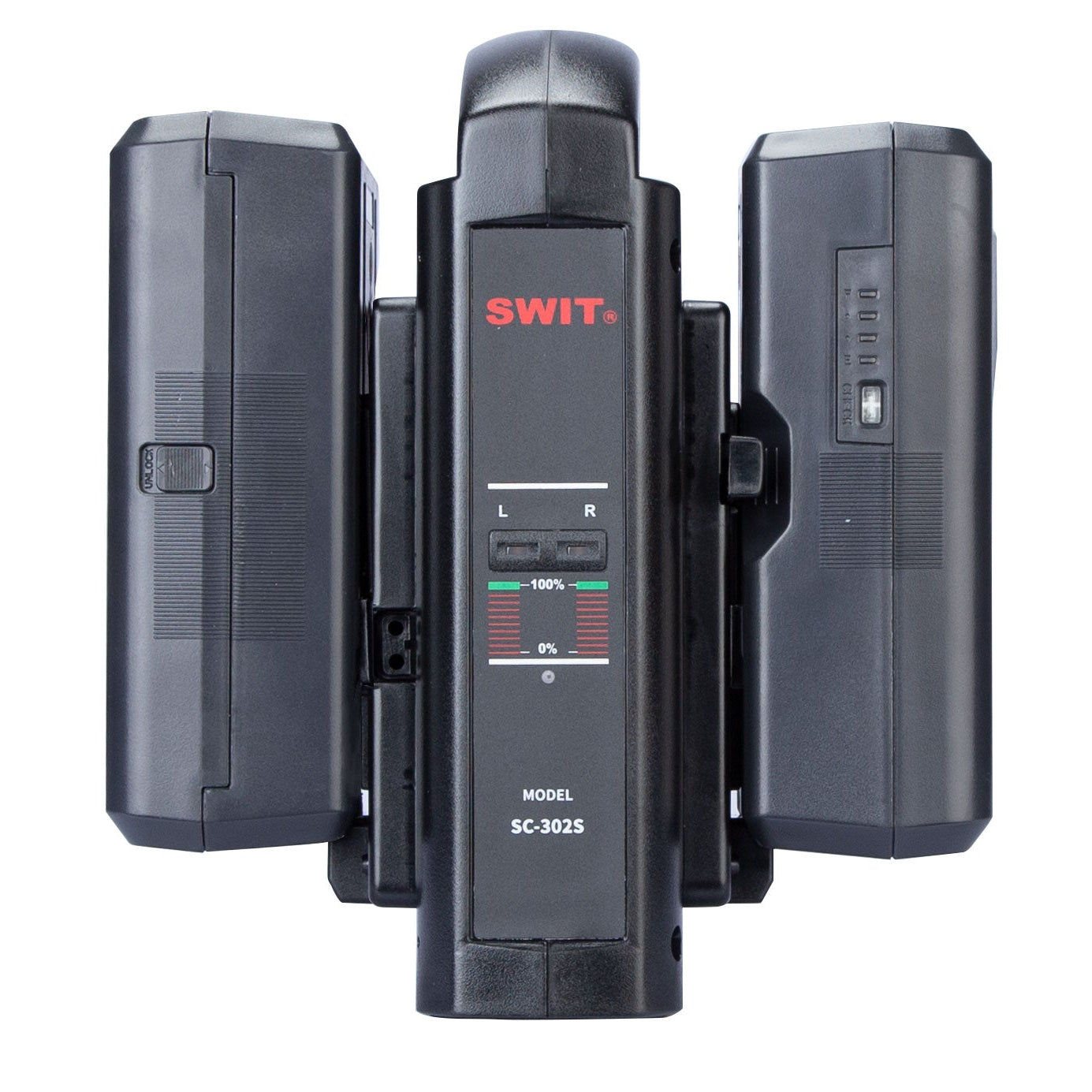 SC 302S dual channel V mount battery charger with LED indicators