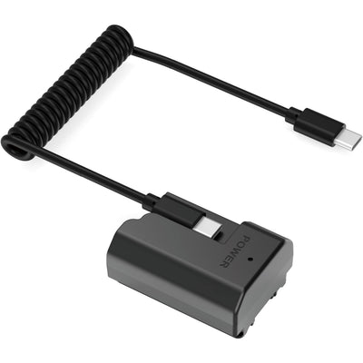 SWIT NP-FZ100 USB-C dummy battery powering camera via USB-C
