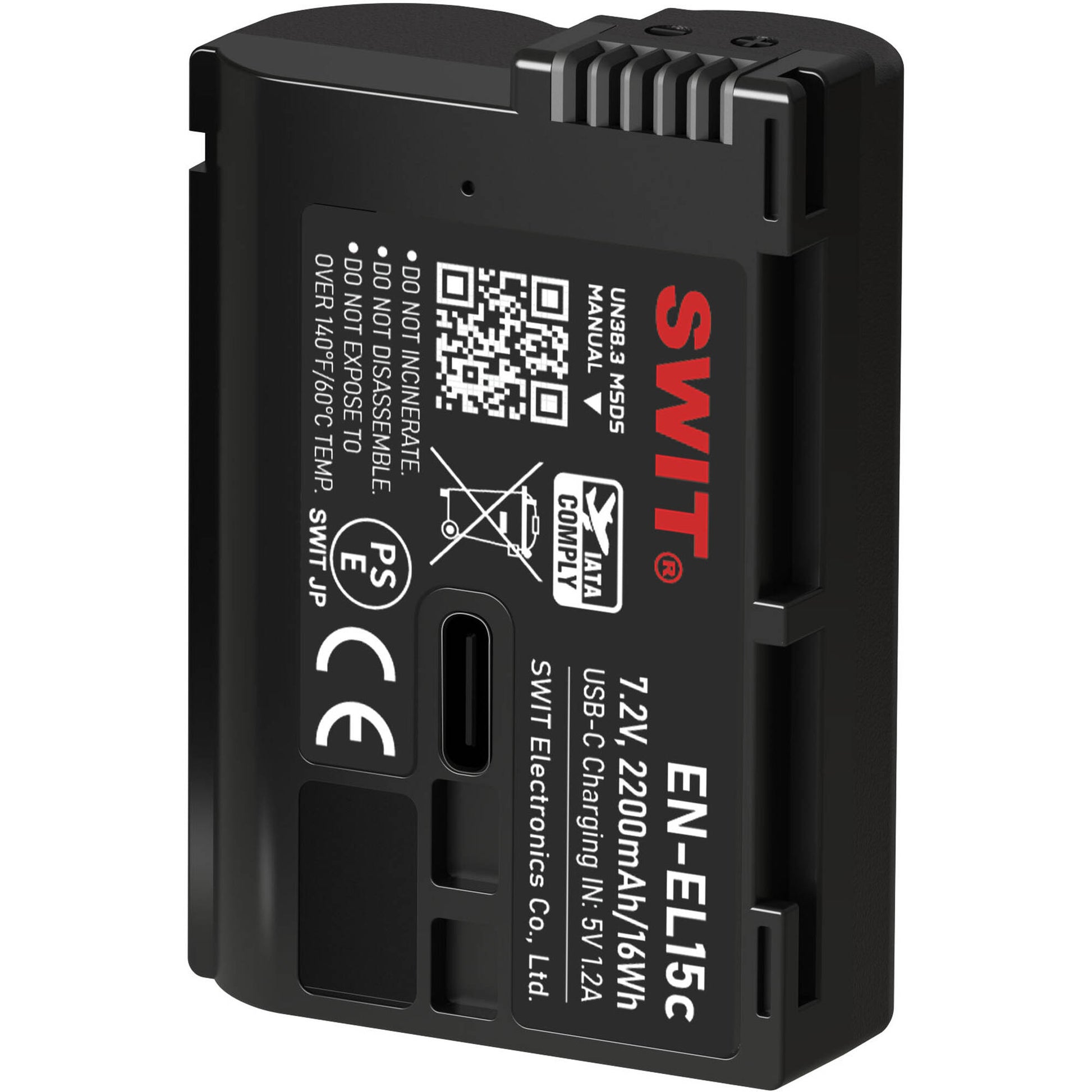 SWIT PowerCell EN-EL15c battery for Nikon cameras gives long-lasting power, charges with USB-C, has 4-LED indicators and works with DSLR and Mirrorless.