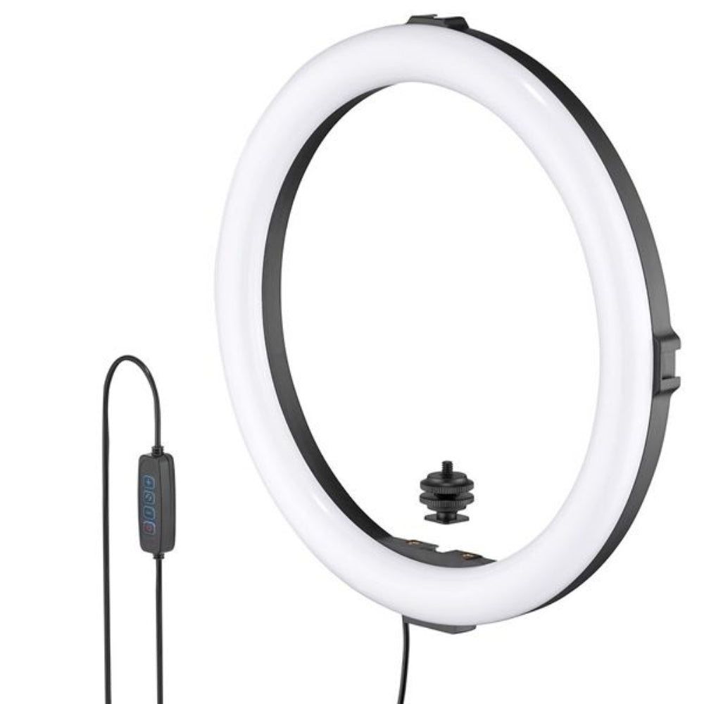 Improve lighting and exposure for makeup artists, YouTubers and content creators. Allowing up to three cold shoes for accessories. Remote control included.