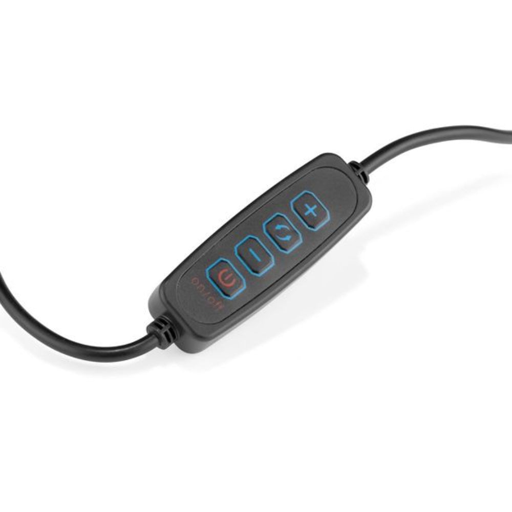 Improve lighting and exposure for makeup artists, YouTubers and content creators. Allowing up to three cold shoes for accessories. Remote control included.