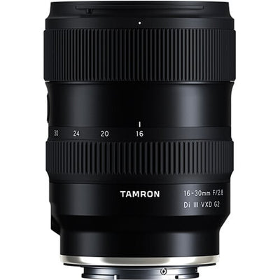 Tamron 16-30mm f/2.8 Di III VXD G2 Lens (Sony E) – ultra-wide zoom with constant f/2.8 aperture, fast VXD autofocus, and G2 optical design, ideal for landscapes, architecture, and creative wide-angle shots.