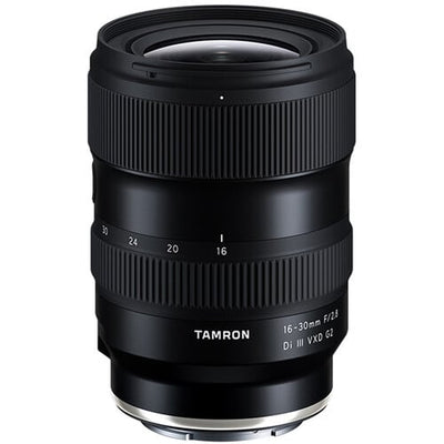 Tamron 16-30mm f/2.8 Di III VXD G2 Lens (Sony E) – ultra-wide zoom with constant f/2.8 aperture, fast VXD autofocus, and G2 optical design, ideal for landscapes, architecture, and creative wide-angle shots.
