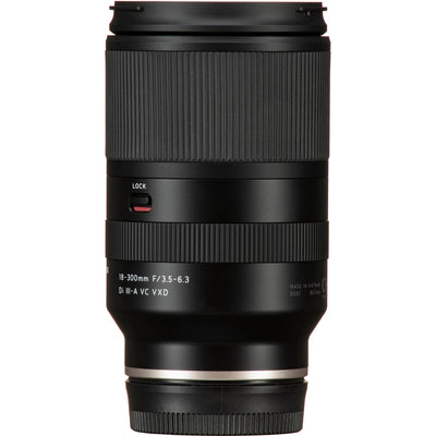 Camera lens with text on a white background