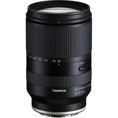 Tamron 28-200mm f/2.8-5.6 III Di RXD for Sony E – lightweight, all-in-one zoom with fast autofocus and versatile focal range for travel and everyday shooting.