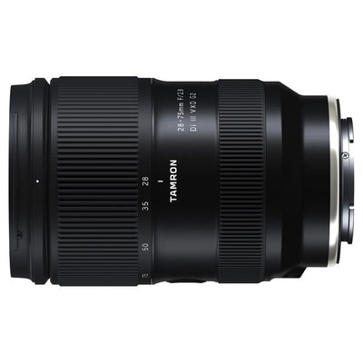 Black Tamron camera lens on a white background