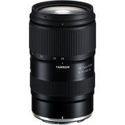 Black Tamron camera lens on a white background