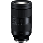 A Tamron 35-150mm F/2-2.8 Di III VFD lens in black, shown from a front three-quarter angle on a solid white background.