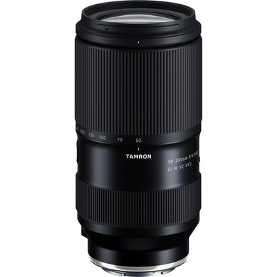 Tamron 50-300mm f/4.5-6.3 Di III VC VXD Lens for Sony E – versatile telephoto zoom with VC stabilization, fast VXD focusing, and a compact build for action, wildlife, and travel.