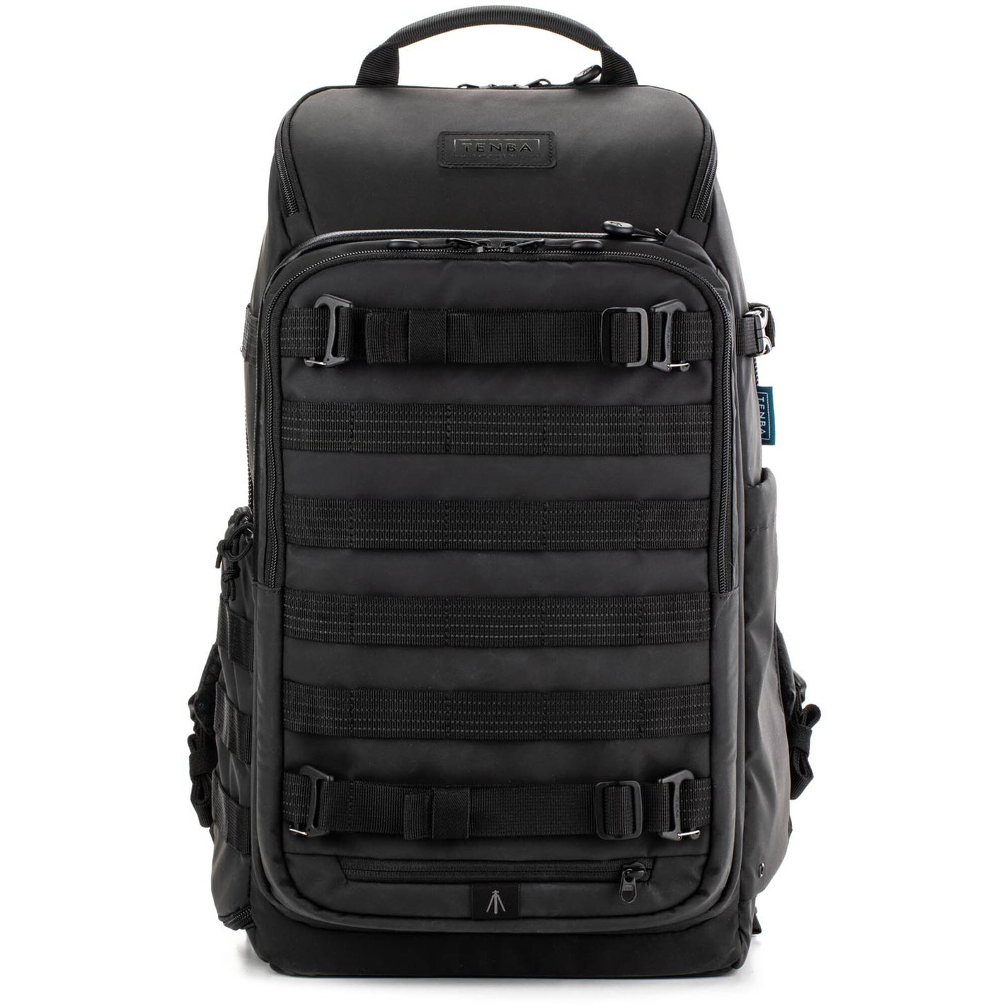 Tenba Axis V2 20L camera backpack with top, side, rear access, laptop/drones storage, MOLLE webbing, and comfy straps.