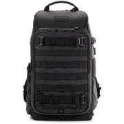 Tenba Axis V2 20L camera backpack with top, side, rear access, laptop/drones storage, MOLLE webbing, and comfy straps.
