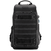 Tenba Axis V2 20L camera backpack with top, side, rear access, laptop/drones storage, MOLLE webbing, and comfy straps.