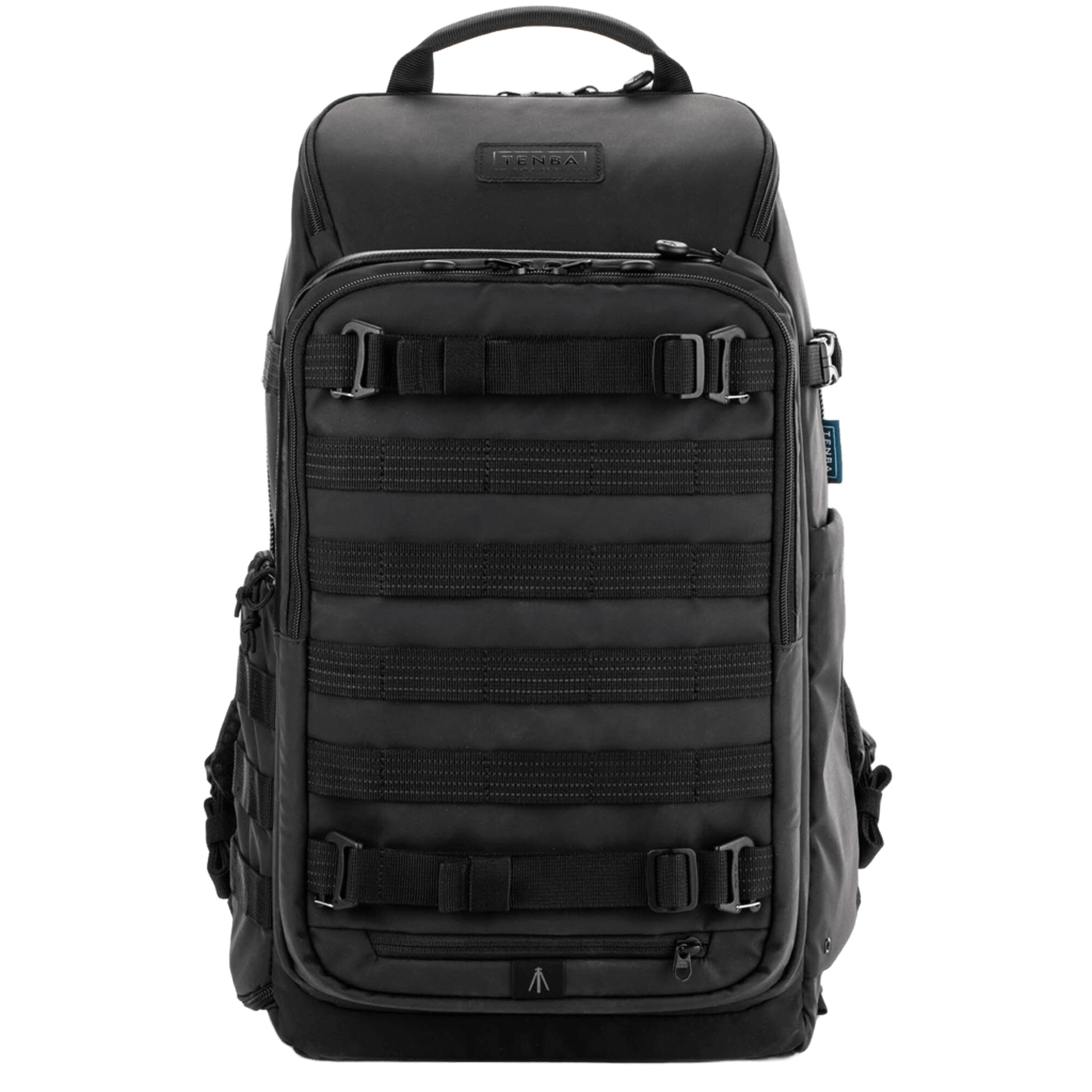 Tenba Axis V2 20L camera backpack with top, side, rear access, laptop/drones storage, MOLLE webbing, and comfy straps.